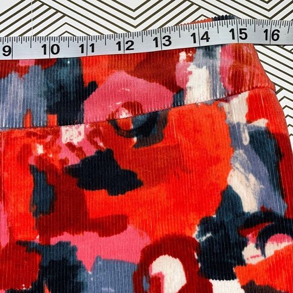ANTHROPOLOGIE Skirt Sz 4 Vanessa Virginia Painterly Corduroy Pencil Abstract Art - Picture 11 of 12